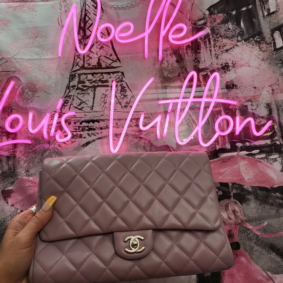 Chanel Matelasse Lambskin Single Flap Single Chain Bag Purple SilverMetal 17s - Picture 9 of 9